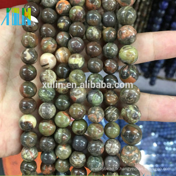 Vente en gros naturel Jasper Ocean Perles Spodumene perles en vrac 12mm